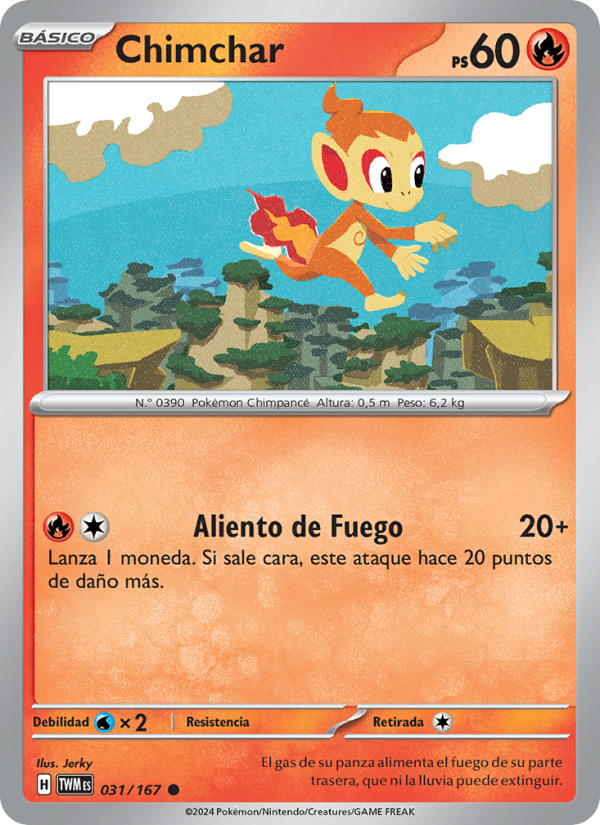 Chimchar 031 — Twilight Masquerade (Spanish Pokémon TCG card)