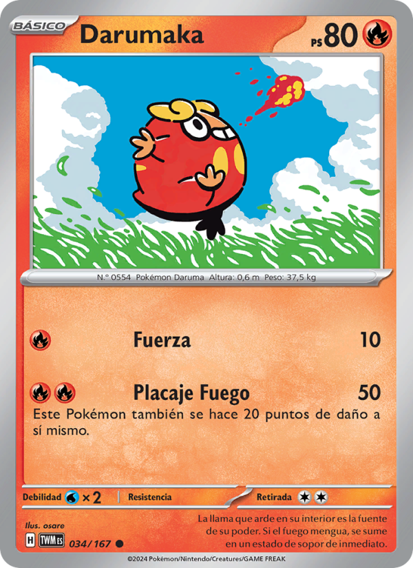 Darumaka 034 — Twilight Masquerade (Spanish Pokémon TCG card)