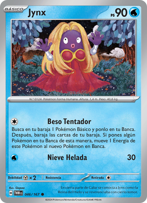 Jynx 046 — Twilight Masquerade (Spanish Pokémon TCG card)