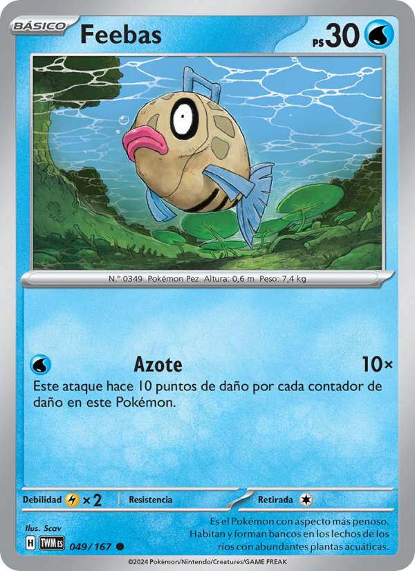 Feebas 049 — Twilight Masquerade (Spanish Pokémon TCG card)