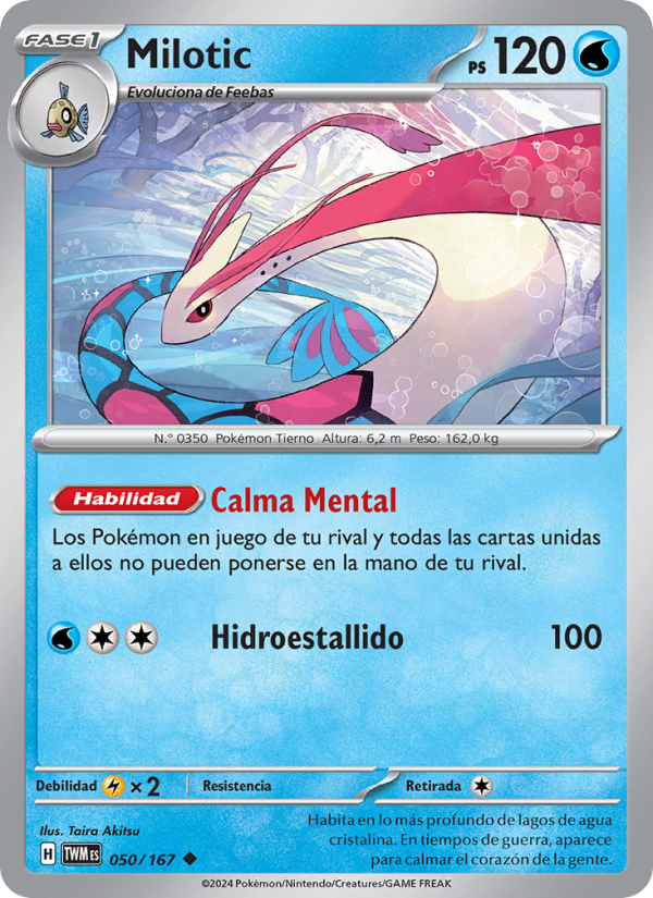 Milotic 050 — Twilight Masquerade (Spanish Pokémon TCG card)
