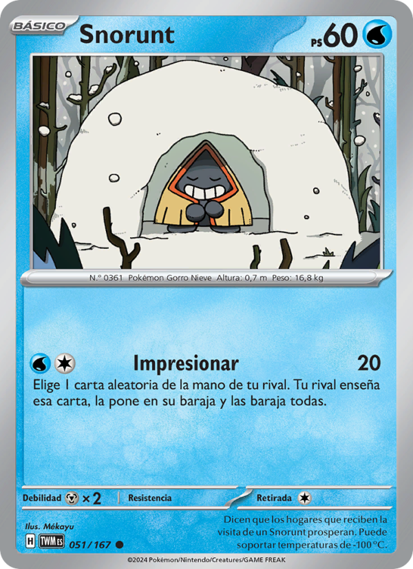 Snorunt 051 — Twilight Masquerade (Spanish Pokémon TCG card)