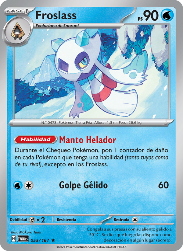 Froslass 053 — Twilight Masquerade (Spanish Pokémon TCG card)