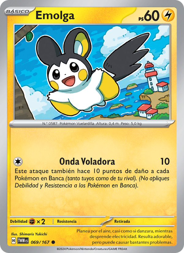 Emolga 069 — Twilight Masquerade (Spanish Pokémon TCG card)