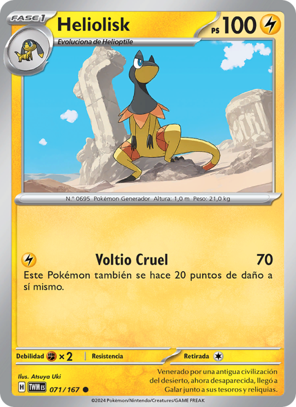 Heliolisk 071 — Twilight Masquerade (Spanish Pokémon TCG card)