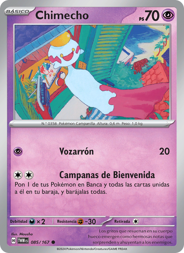 Chimecho 085 — Twilight Masquerade (Spanish Pokémon TCG card)