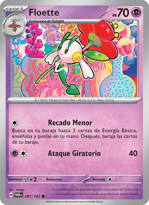 Floette 087 — Twilight Masquerade (Spanish Pokémon TCG card)