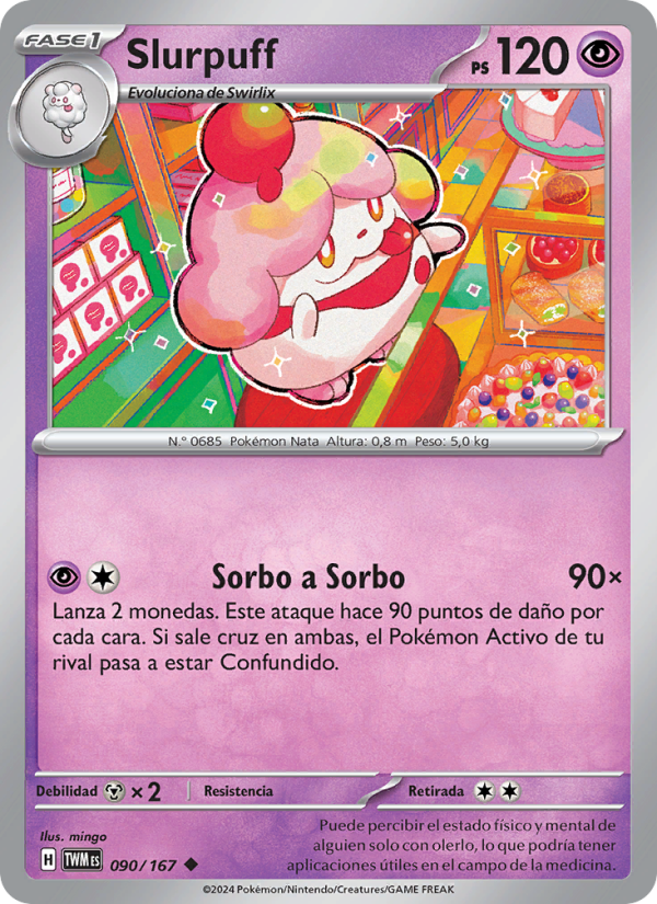 Slurpuff 090 — Twilight Masquerade (Spanish Pokémon TCG card)