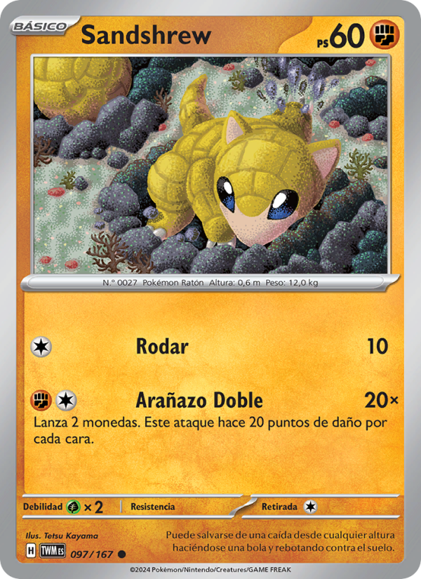 Sandshrew 097 — Twilight Masquerade (Spanish Pokémon TCG card)