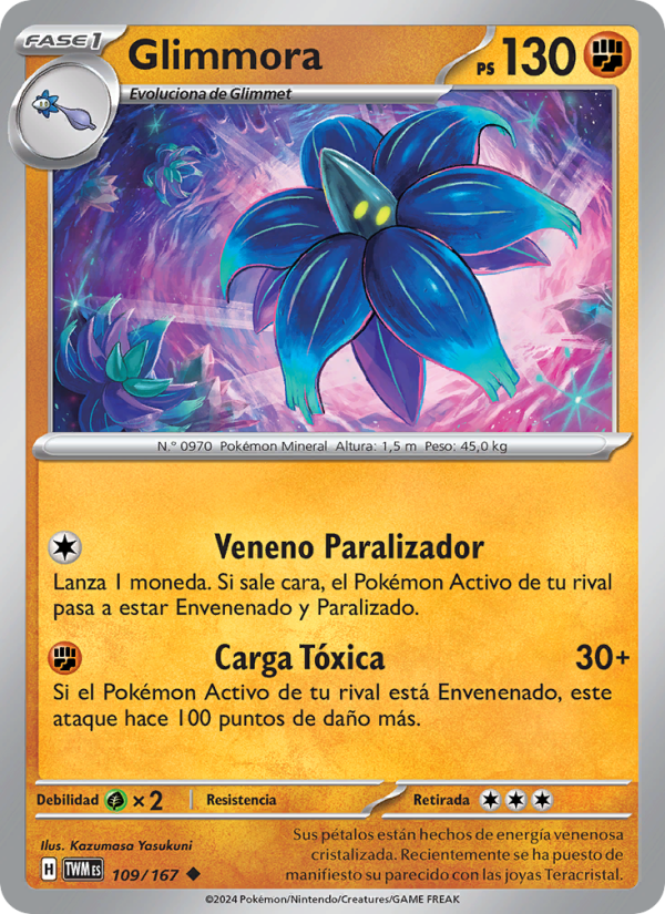 Glimmora 109 — Twilight Masquerade (Spanish Pokémon TCG card)