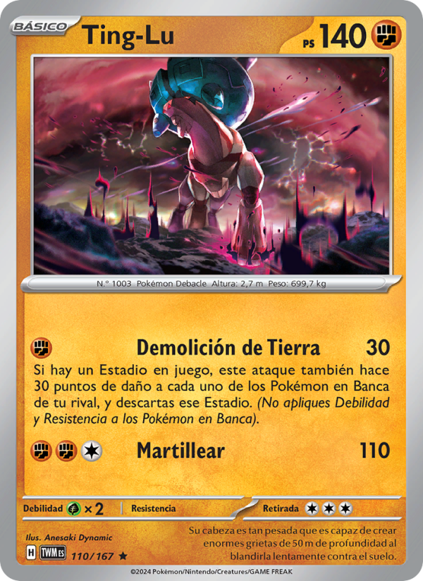 Ting-Lu 110 — Twilight Masquerade (Spanish Pokémon TCG card)