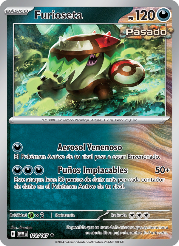 Furioseta 118 — Twilight Masquerade (Spanish Pokémon TCG card)