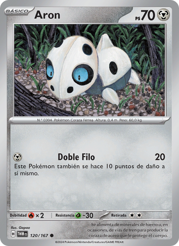 Aron 120 — Twilight Masquerade (Spanish Pokémon TCG card)