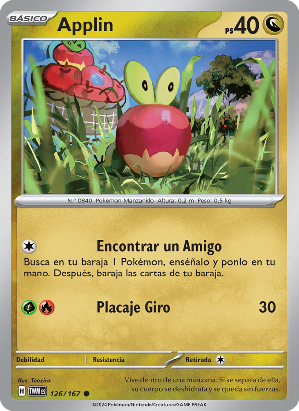 Applin 126 — Twilight Masquerade (Spanish Pokémon TCG card)