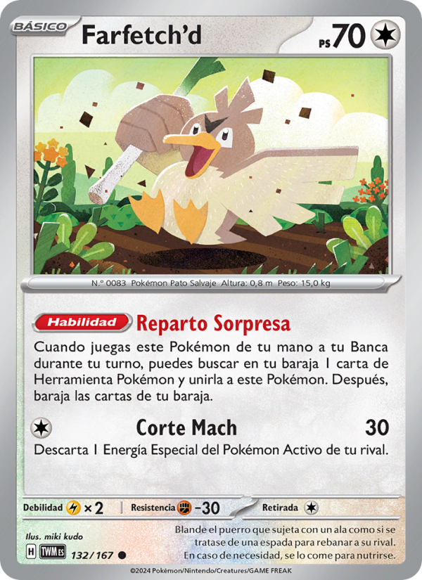 Farfetch'd 132 — Twilight Masquerade (Spanish Pokémon TCG card)