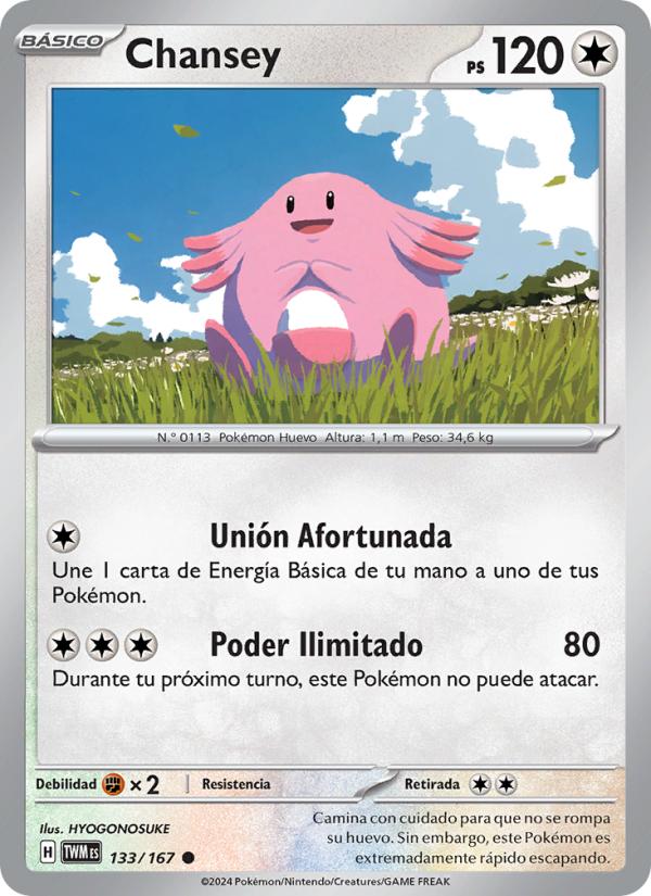 Chansey 133 — Twilight Masquerade (Spanish Pokémon TCG card)