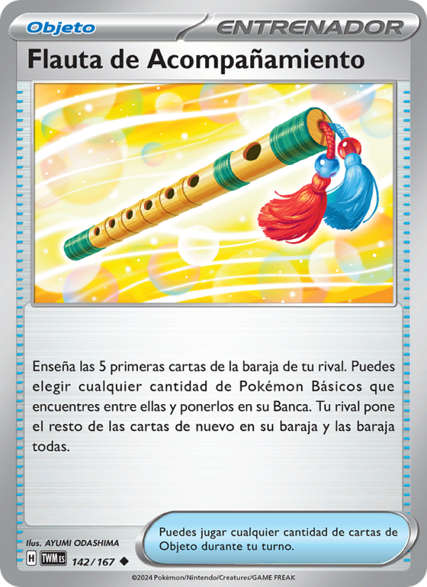 Flauta de Acompañamiento 142 — Twilight Masquerade (Spanish Pokémon TCG card)