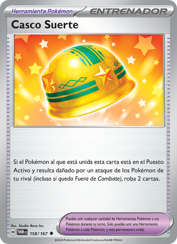 Casco Suerte 158 — Twilight Masquerade (Spanish Pokémon TCG card)
