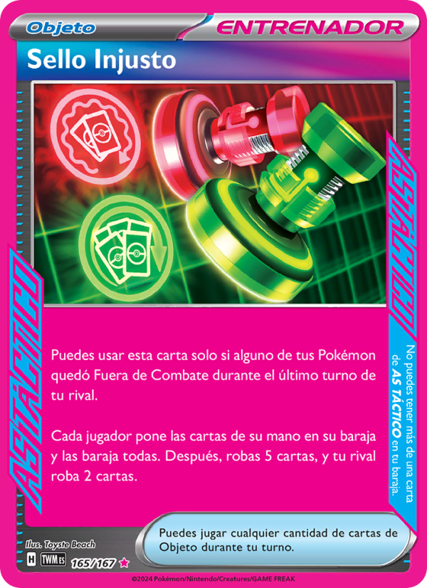 Sello Injusto 165 — Twilight Masquerade (Spanish Pokémon TCG card)