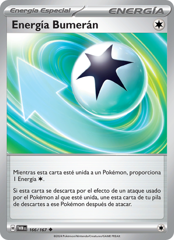 Energía Bumerán 166 — Twilight Masquerade (Spanish Pokémon TCG card)