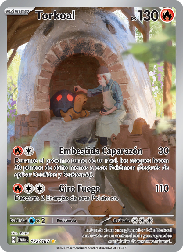 Torkoal 172 — Twilight Masquerade (Spanish Pokémon TCG card)