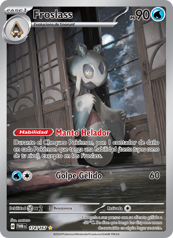 Froslass 174 — Twilight Masquerade (Spanish Pokémon TCG card)