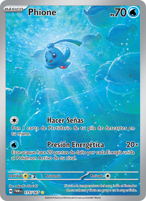 Phione 175 — Twilight Masquerade (Spanish Pokémon TCG card)