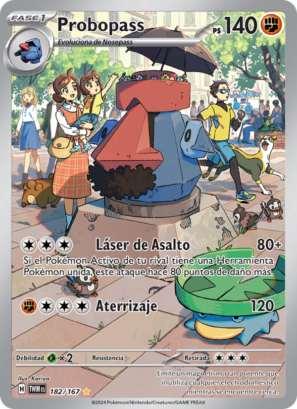 Probopass 182 — Twilight Masquerade (Spanish Pokémon TCG card)