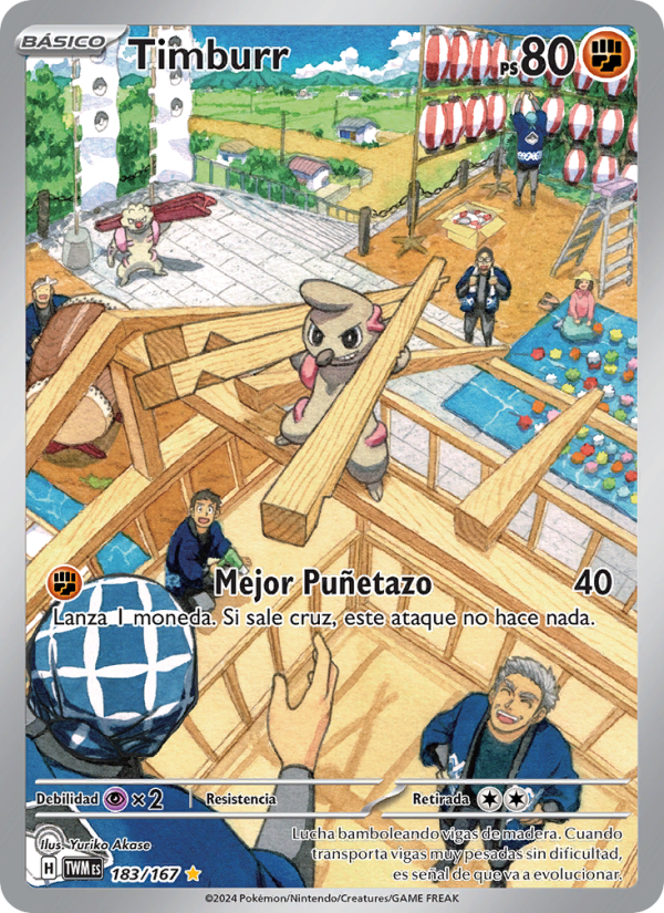Timburr 183 — Twilight Masquerade (Spanish Pokémon TCG card)