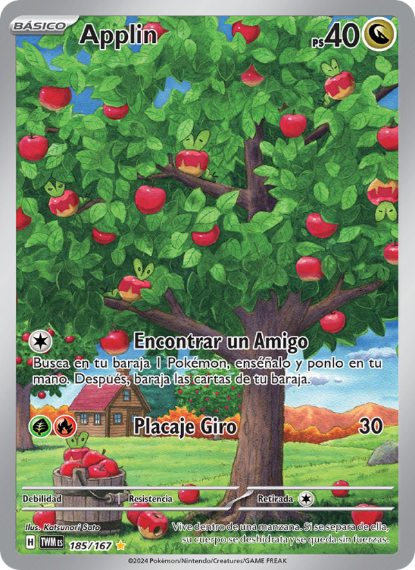 Applin 185 — Twilight Masquerade (Spanish Pokémon TCG card)