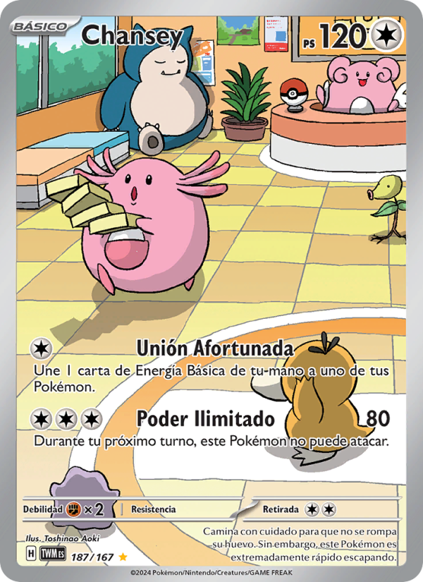 Chansey 187 — Twilight Masquerade (Spanish Pokémon TCG card)