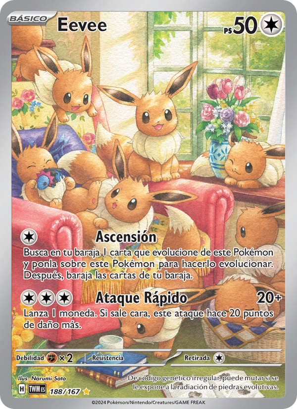 Eevee 188 — Twilight Masquerade (Spanish Pokémon TCG card)