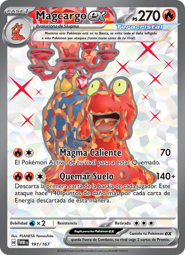 Magcargo ex 191 — Twilight Masquerade (Spanish Pokémon TCG card)