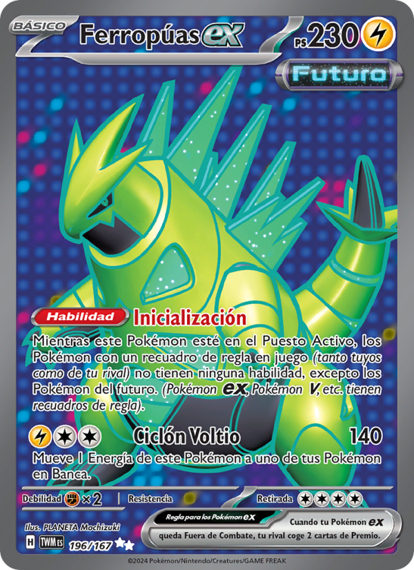 Ferropúas ex 196 — Twilight Masquerade (Spanish Pokémon TCG card)
