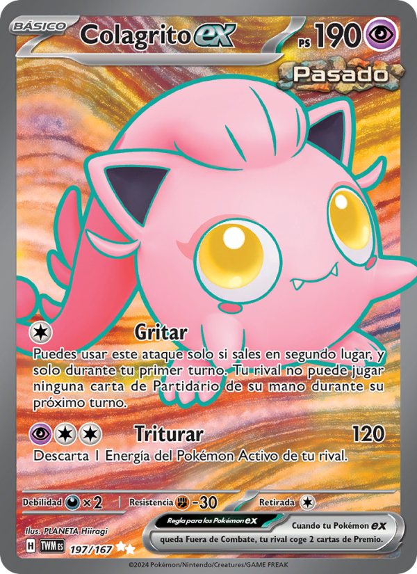 Colagrito ex 197 — Twilight Masquerade (Spanish Pokémon TCG card)