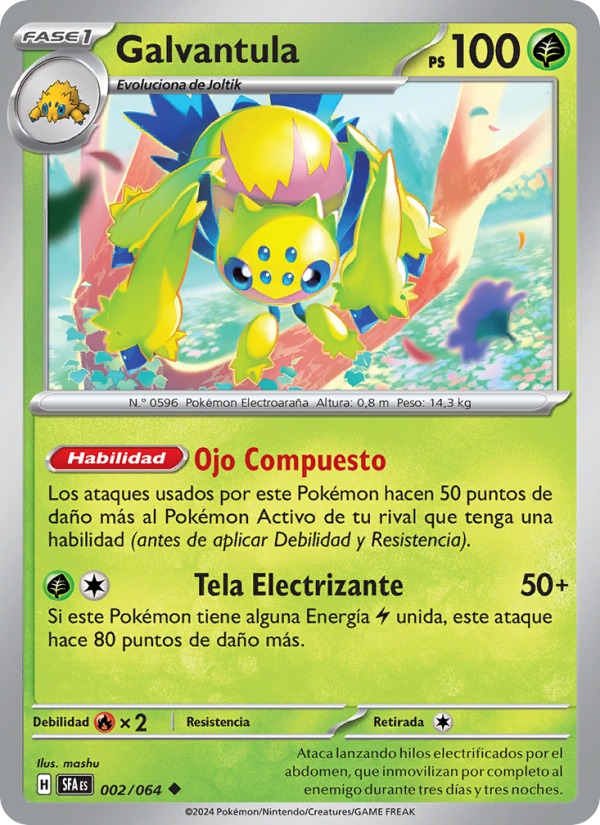 Galvantula 002 — Nebel der Sagen (Spanish Pokémon TCG card)