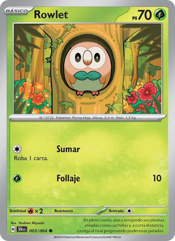 Rowlet 003 — Nebel der Sagen (Spanish Pokémon TCG card)