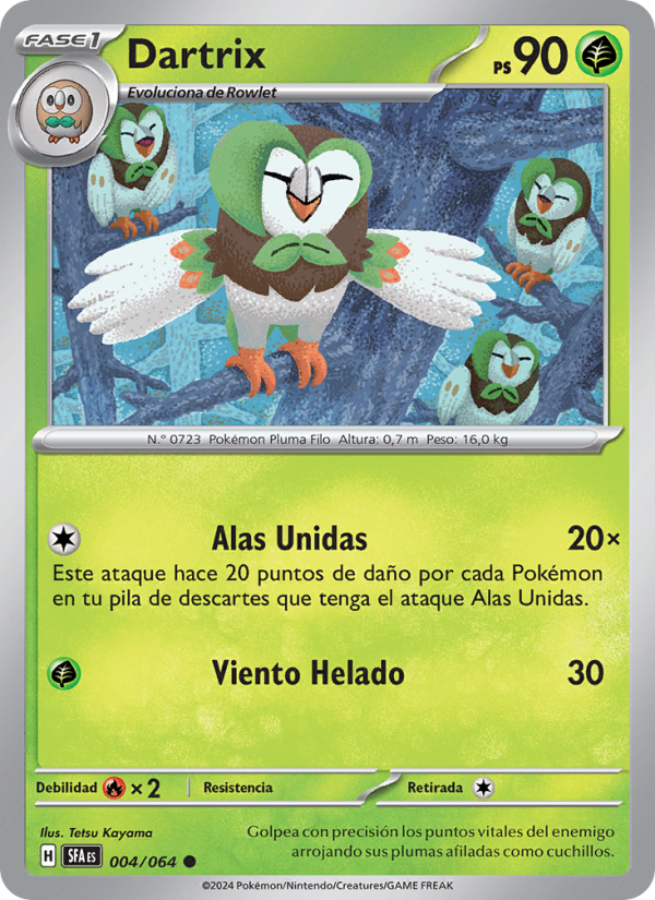 Dartrix 004 — Nebel der Sagen (Spanish Pokémon TCG card)