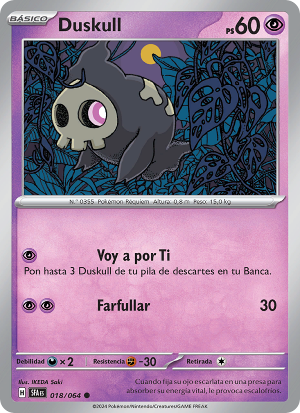 Duskull 018 — Nebel der Sagen (Spanish Pokémon TCG card)