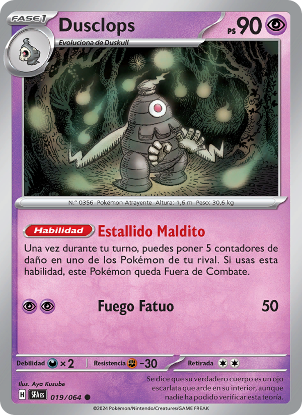 Dusclops 019 — Nebel der Sagen (Spanish Pokémon TCG card)