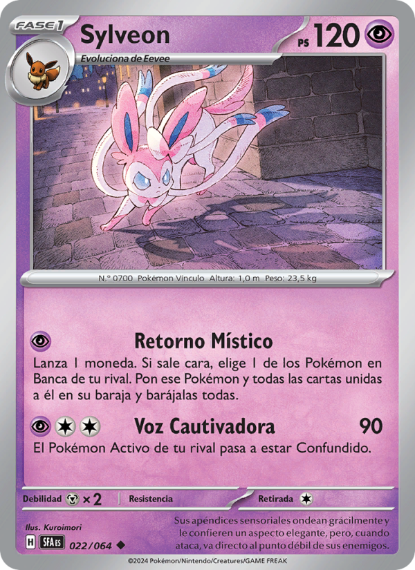 Sylveon 022 — Nebel der Sagen (Spanish Pokémon TCG card)