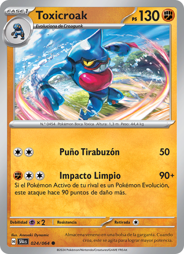 Toxicroak 024 — Nebel der Sagen (Spanish Pokémon TCG card)