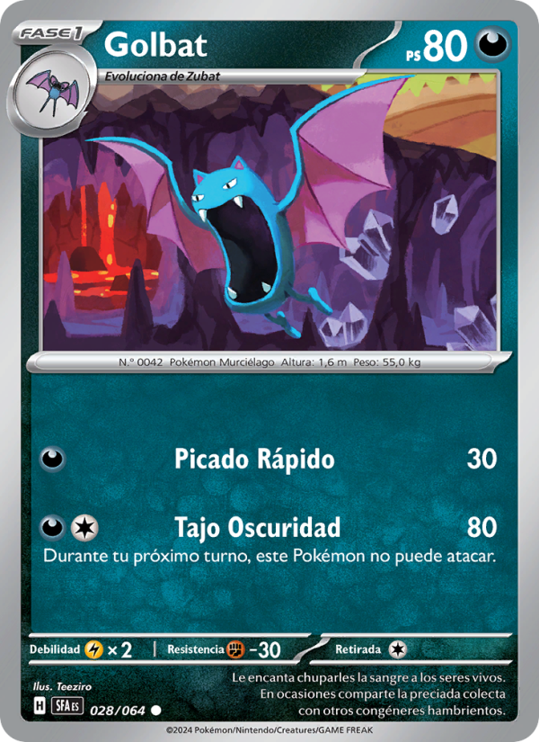 Golbat 028 — Nebel der Sagen (Spanish Pokémon TCG card)