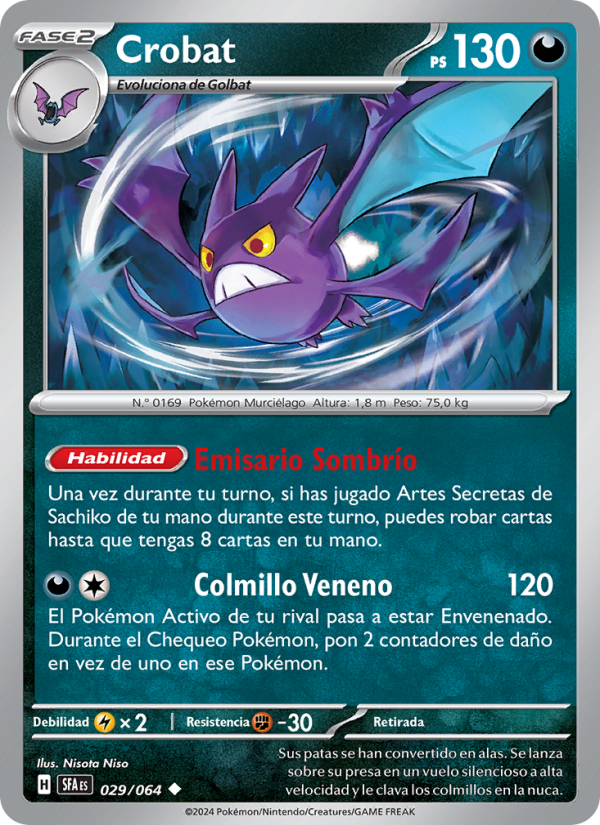 Crobat 029 — Nebel der Sagen (Spanish Pokémon TCG card)