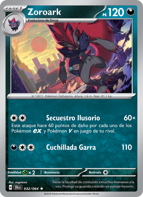 Zoroark 032 — Nebel der Sagen (Spanish Pokémon TCG card)