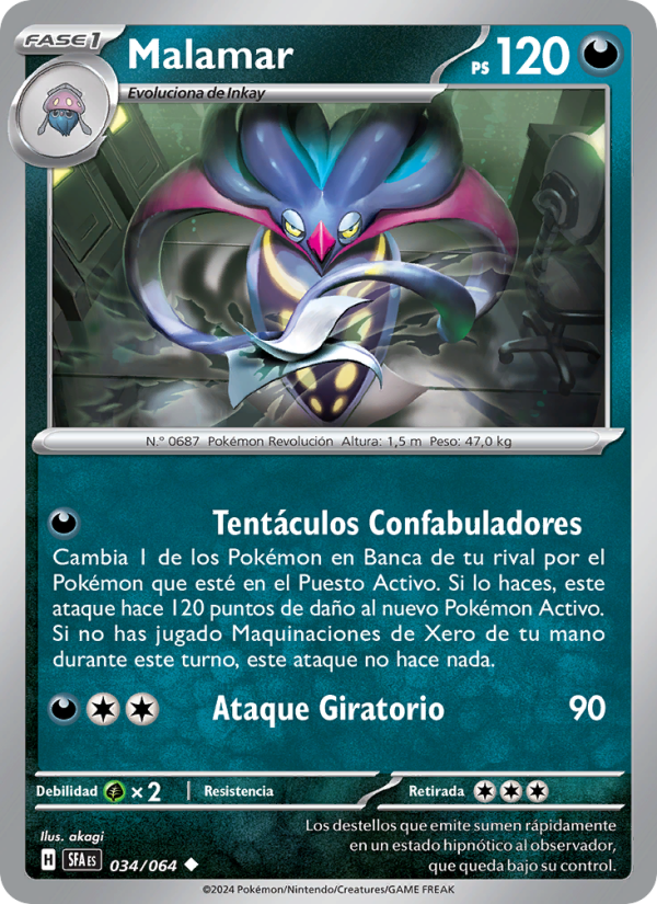 Malamar 034 — Nebel der Sagen (Spanish Pokémon TCG card)