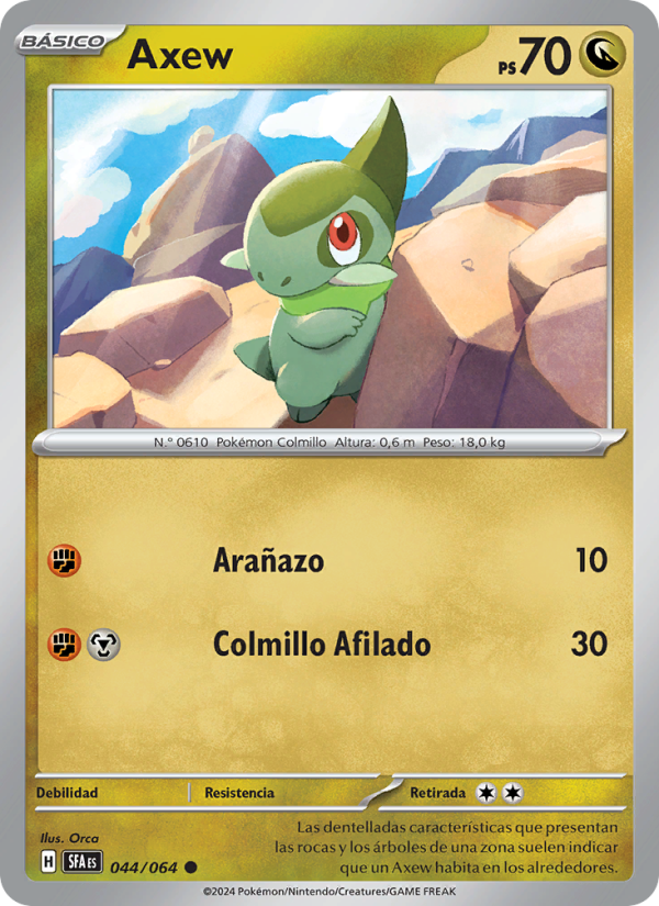 Axew 044 — Nebel der Sagen (Spanish Pokémon TCG card)
