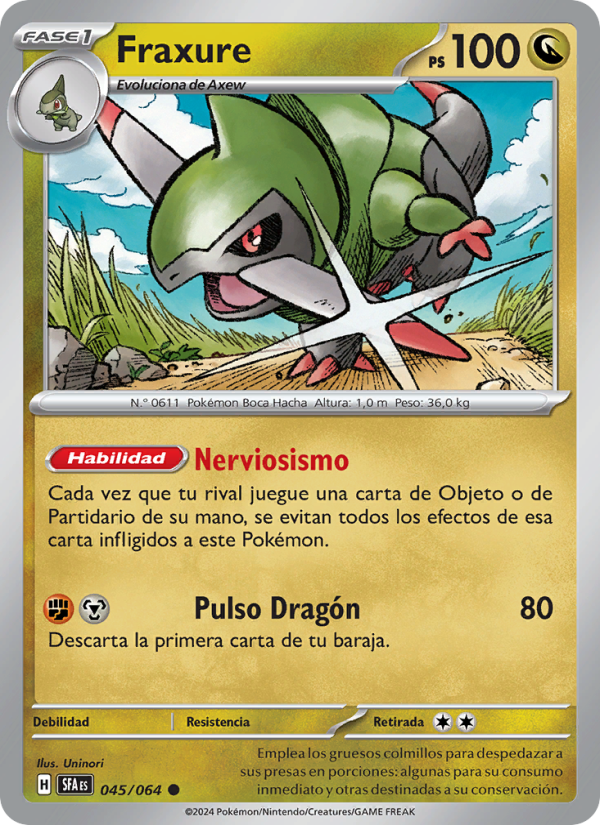 Fraxure 045 — Nebel der Sagen (Spanish Pokémon TCG card)