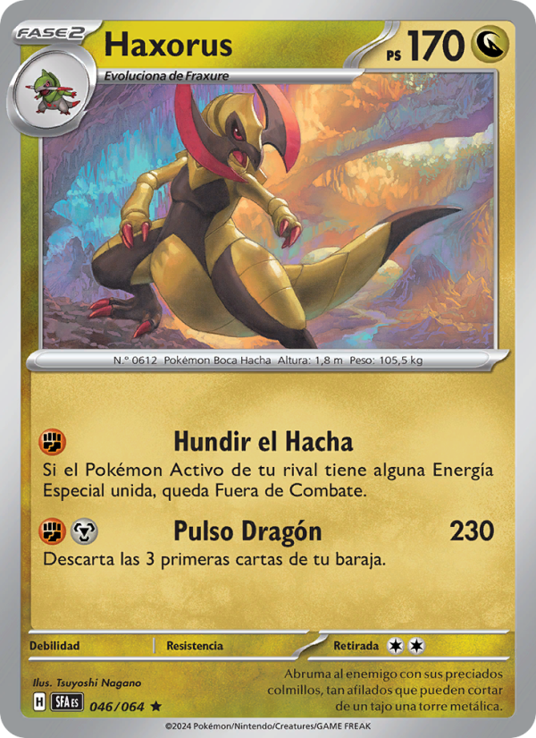 Haxorus 046 — Nebel der Sagen (Spanish Pokémon TCG card)