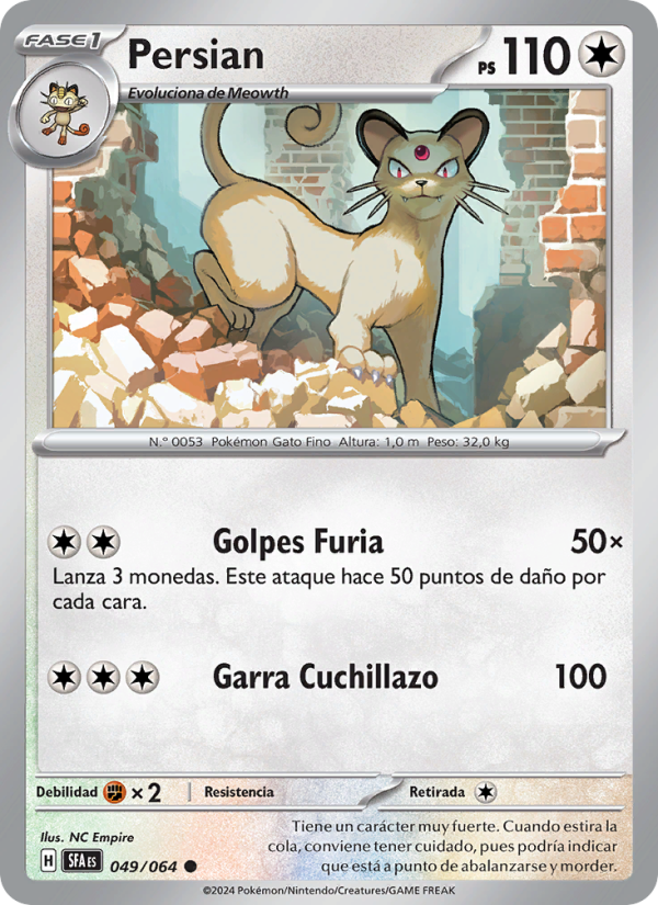 Persian 049 — Nebel der Sagen (Spanish Pokémon TCG card)